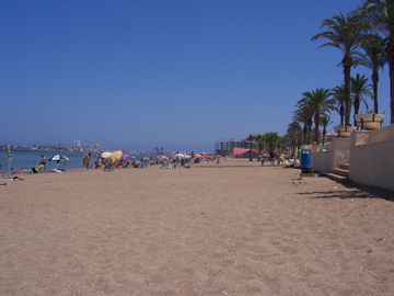 Beaches Cartagena Spain, Playa Honda, sandy, shaded, good windsurfing corner